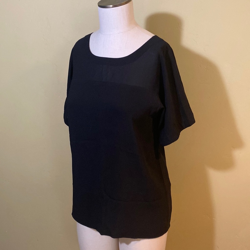 NWOT Donna Karan New York Black Label Top Sheer Bodice S/S S NEW Designer